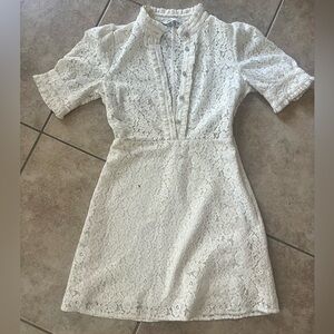 Zara Ivory Lace Short Sleeve Dress